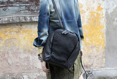Handmade Leather backpack bag shoulder bag black women leather purse - EverHandmade