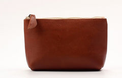 Vintage LEATHER Womens Zipper Wallet Change Wallet Makeup Pouches FOR Women