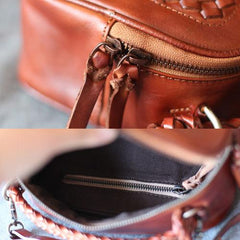 Brown Leather Satchel Purse Small Brown Leather Crossbody Bag - Annie Jewel