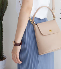 Cute Leather Womens Stylish Bucket Handbag Crossbody Purse Barrel Shoulder Bag for Women