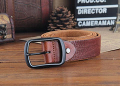 Genuine Leather Punk Rock Biker Trucker Mens Belt Men Black Coffee Belt for Men