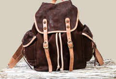 Handmade Genuine Leather Backpack Bag Travel bag Black Women Leather Purse - EverHandmade