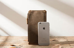 Cool Canvas Leather Mens Bifold Long Cards Wallet Long Wallet for Men