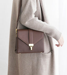 Stylish Leather Womens Messenger Crossbody Purse Minimalist Shoulder Bag for Women