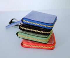 Handmade LEATHER Womens Zipper Small Wallet Leather Wristlet Small Wallet FOR Women