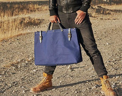 Mens Leather Canvas Large Handbag Canvas Weekender Bag Canvas Travel Bag for Men