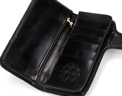 Handmade Leather Mens Chain Biker Wallet Cool Leather Wallet Long Phone Wallets for Men