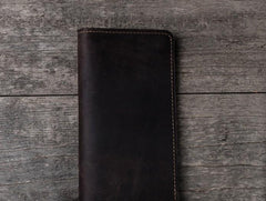 Vintage Cool Leather Long Wallets for men Bifold Men Long Wallets
