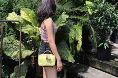 Cute Leather Green Womens Mini Box Crossbody Purse Box Shoulder Bag for Women
