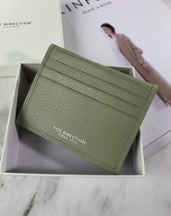 Minimalist Women Matcha Green Leather Slim Card Holders Small Card Wallet Cute Card Holder Credit Card Holder For Women