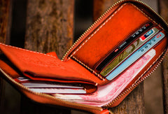 Handmade leather Mens Tibet Small biker wallet zipper billfold Chain Wallet for Men - EverHandmade