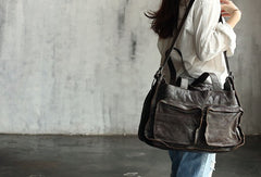 Vintage WOMENs LEATHER Travel Handbag Travel Bag Shoulder Bag FOR WOMEN