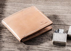 Cool Leather Men Small Wallet Bifold Vintage billfold Wallet for Men