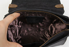 Handmade Leather Vintage Mens Black Handbag Shoulder Bag for women