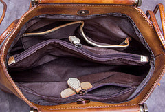 Genuine Leather Handbag Vintage Tote Woven Tassel Crossbody Bag Shoulder Bag Purse For Women