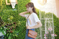 Handmade LEATHER WOMEN Messenger SHOULDER BAG Cute Crossbody Purses FOR WOMEN