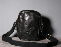 Handmade Genuine Leather Mens Cool Messenger Bag Sling Bag Chest Bag Bike Bag Cycling Bag for men