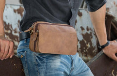 Cool Small Mens Leather Camel Bag Messenger Bags Shoulder Bags  for Men