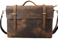 Vintage Leather Mens Briefcase Handbag Messenger Bag for men