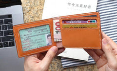 Leather Mens Slim license Wallet Card Wallets Slim Wallet Front Pocket Wallet for Men