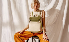 Cute Canvas Leather Womens Backpack Travel Backpack School Backpack for Women