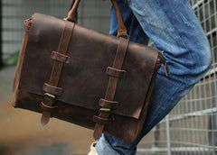 Vintage Leather Mens Briefcase Messenger Bag Handbag Shoulder Bag for men
