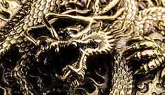 Handmade Leather Tooled Chinese Dragon Mens Belt Custom Cool Leather Men Belts for Men