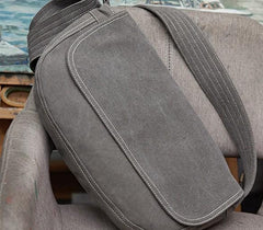 Mens Canvas Gray Cool Messenger Bag Side Bag Shoulder Bag for Men