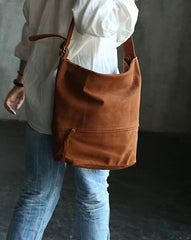 Handmade LEATHER WOMENs Bucket Crossbody Purse Barrel SHOULDER BAG FOR WOMEN