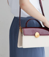 Cute Leather Womens Stylish White Handbag Crossbody Purse Barrel Shoulder Bag for Women