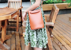 Stylish LEATHER WOMEN Bucket SHOULDER BAG Barrel Crossbody Purses FOR WOMEN