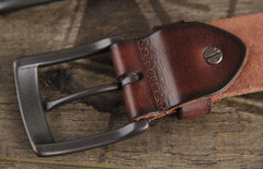 Genuine Leather Punk Rock Biker Trucker Mens Belt Men Black Coffee Belt for Men