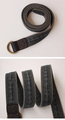 Slim Mens Double Loops Denim Belt Denim Blue Belts Vintage Denim Belt For Men Women