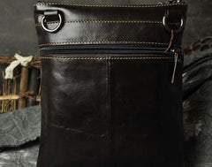 Mens Leather Small Side Bag Messenger Bag Courier bag for Men