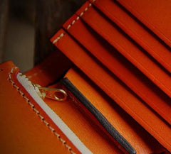 Handmade Leather Mens billfold Wallet Cool Slim Wallet Biker Wallet for Men