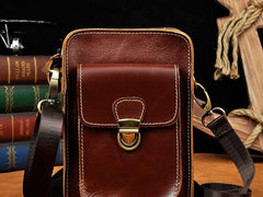 Cool Mens Small Leather Belt Pouch Holster Belt Case Waist Pouch Side Bag for Men