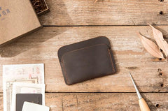 Vintage Leather Mens Card Holders Slim Front Pocket Wallet Card Wallets for Men