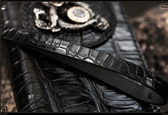 Handmade Leather Chinese Dragon Mens Chain Biker Wallet Cool Leather Wallet Long Clutch Wallets for Men