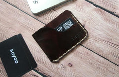 Handmade Leather Mens Slim Front Pocket Wallets Leather Cards Wallet for Men