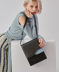 Stylish Leather White Black Womens Shoulder Bag Crossbody Bag Purse for Women