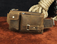 Vintage Leather Mens Fanny Pack Waist Pack Hip Pack Belt Bag for Men