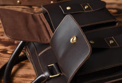 Handmade leather men Briefcase messenger vintage shoulder laptop bag vintage bag