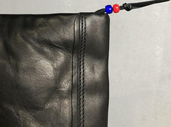 Genuine Leather Mens Clutch Cool Slim Wallet Zipper Clutch Wristlet Wallet for Men