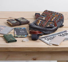 Folk Canvas Mens Sling Bag Vintage Chest Bag One Shoulder Pack for men