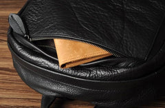 Leather Black Mens Cool Backpack Large Travel Backpack Hiking Backpack for men