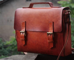 Cool Handmade Leather Mens Briefcase Business Laptop Briefcase for men