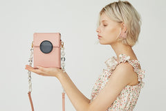 Cute Leather Pink Womens Mini Box Chain Purse Box Shoulder Bag for Women