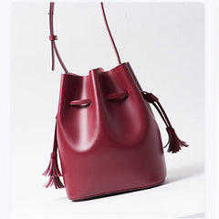 Genuine Leather bucket bag shoulder bag for women leather crossbody bag - EverHandmade