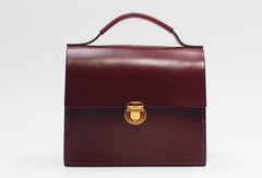 Handmade Leather Handbag Square Purse Crossbody Shoulder Bag for Girl Women Lady - EverHandmade