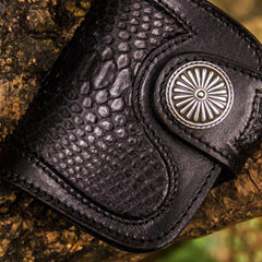 black snake gucci wallet​ Handmade Leather Wallet Biker Wallet Snake Skin Wallet Cool Wallets for Men Biker Chain Wallet